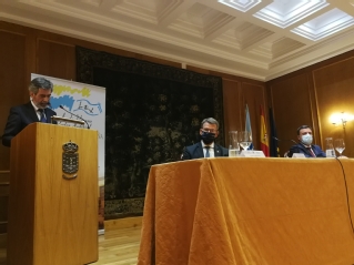 El presidente del TS y del CGPJ, Carlos Lesmes, durante su intervención en el Pazo de Mariñán